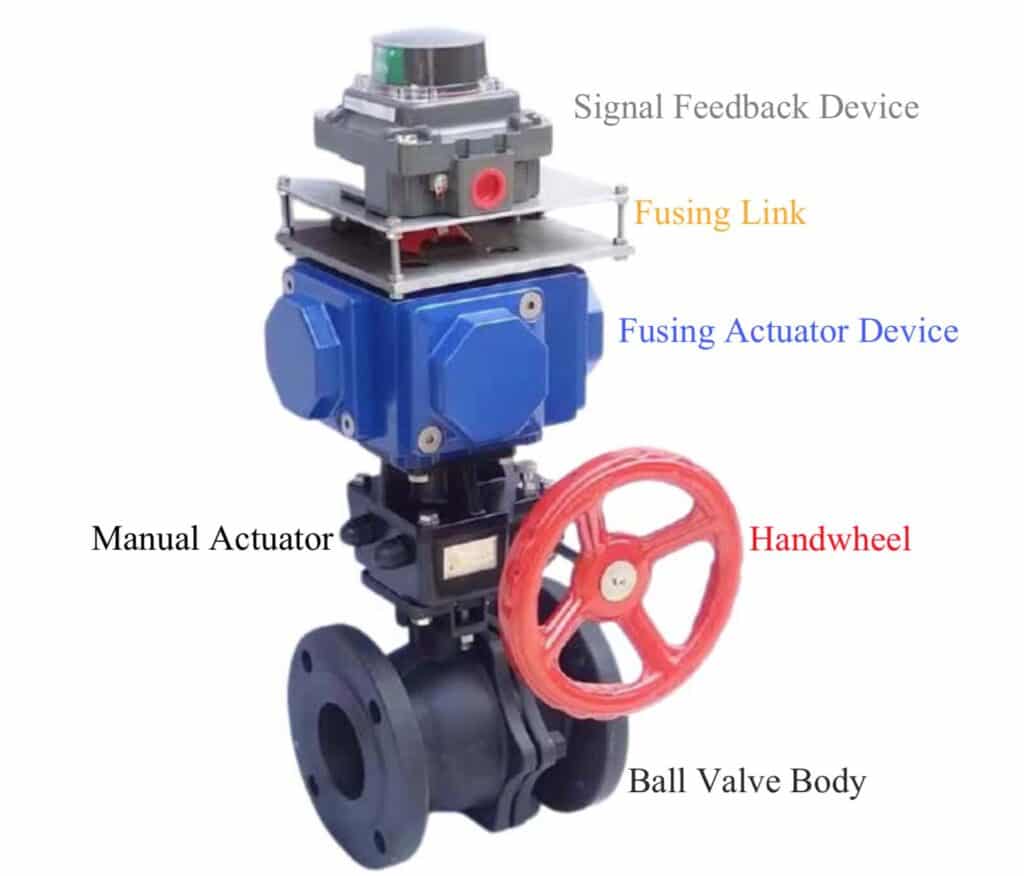 1 fusible link valve, ball valve with fusible link
