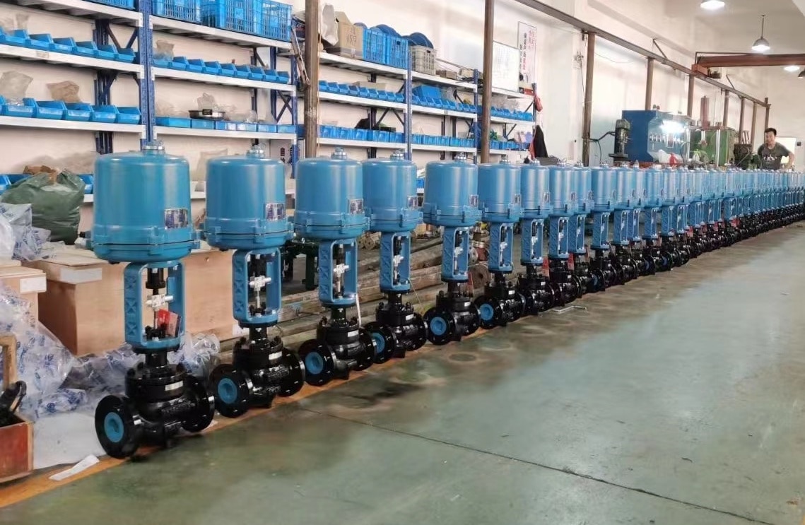 electric actuated globe type control valves for steam system
