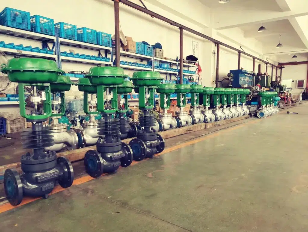 pneumatic globe type control valves for steam system