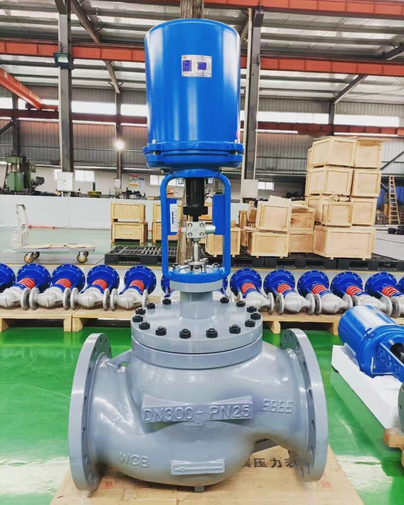 linear output electric actuator for globe control valves