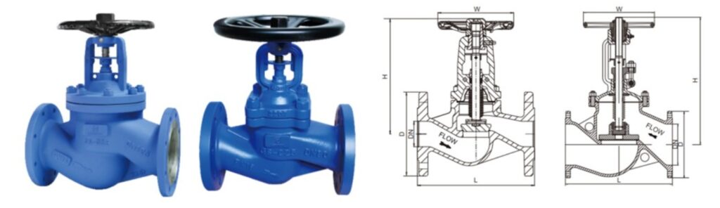 din globe valve with bellows