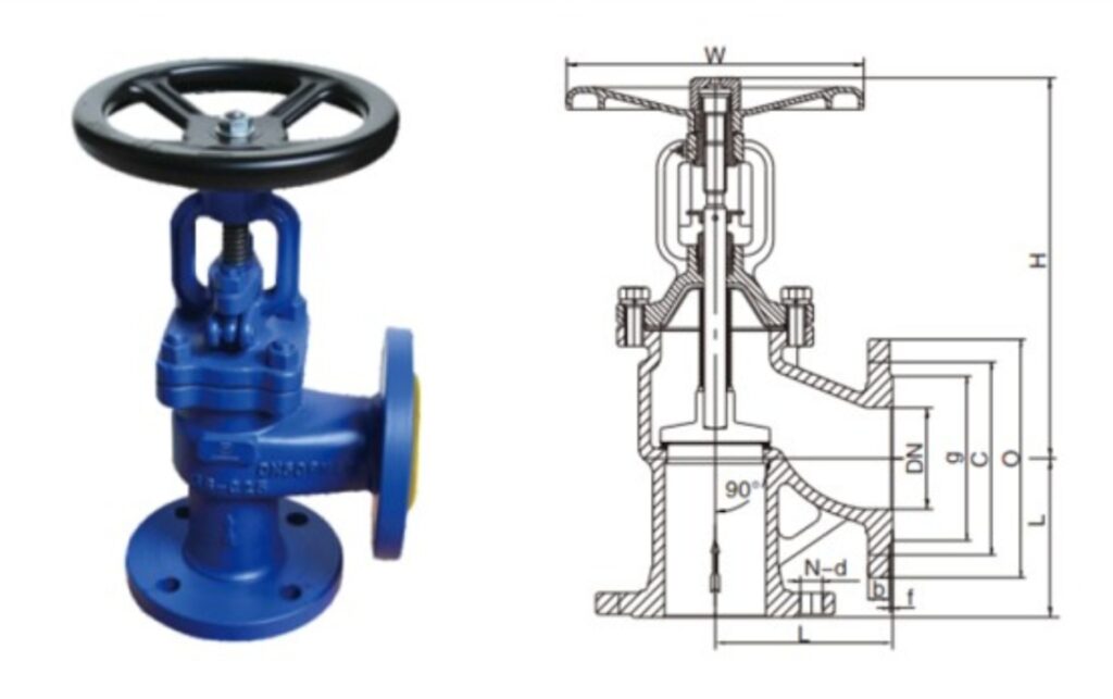 din angle globe valve