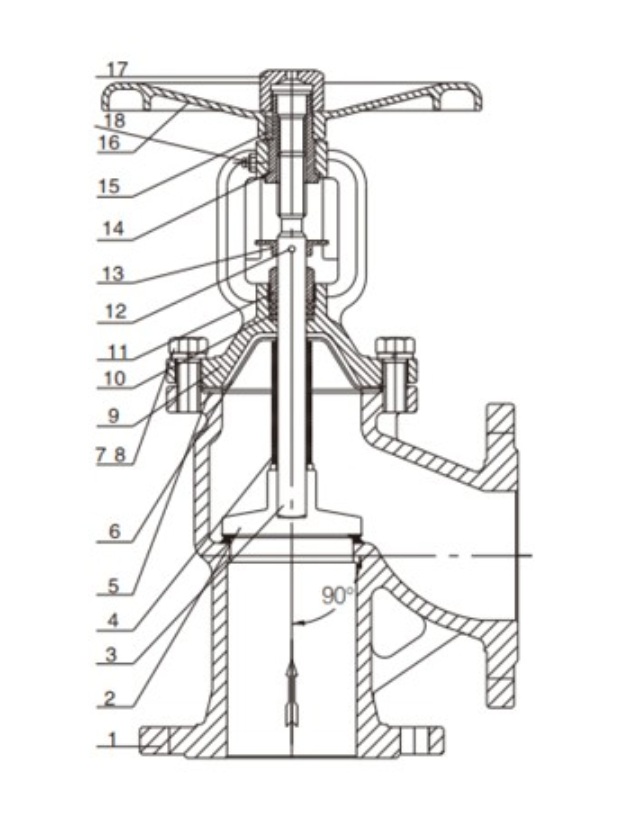 din angle globe valve