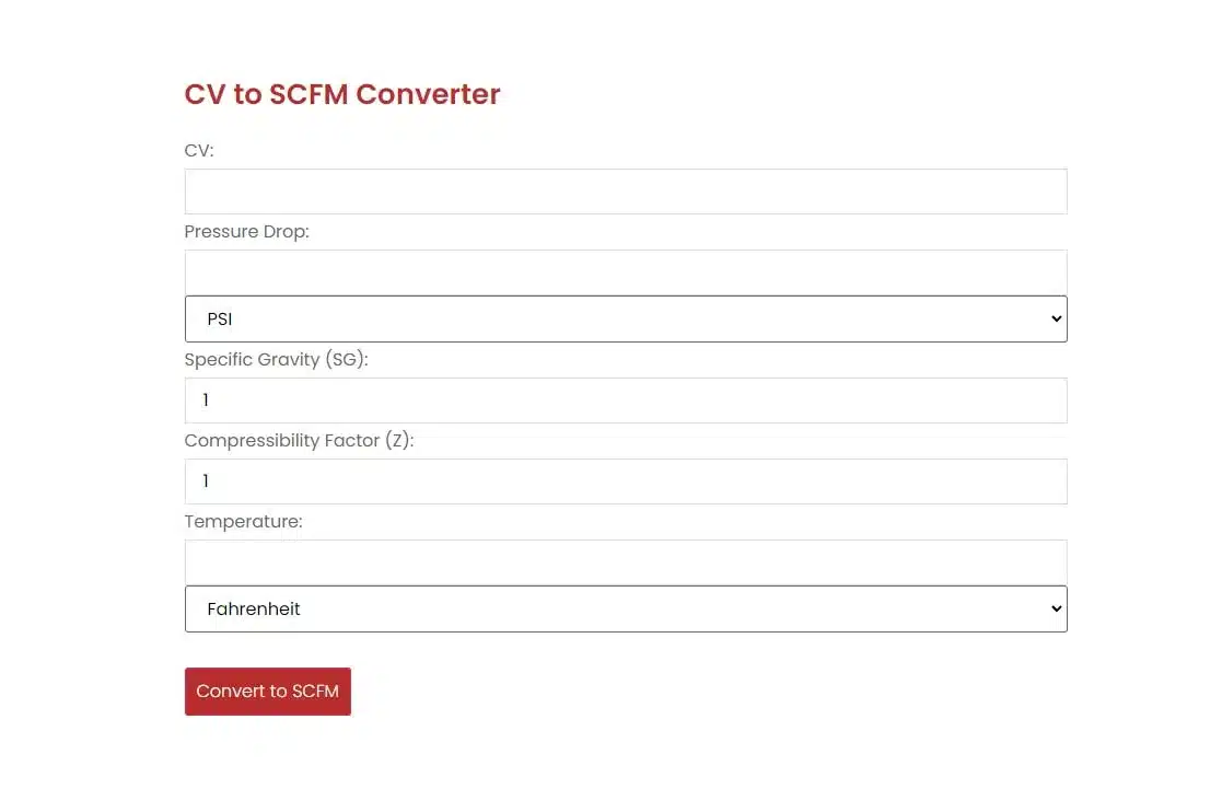 cv to scfm converter