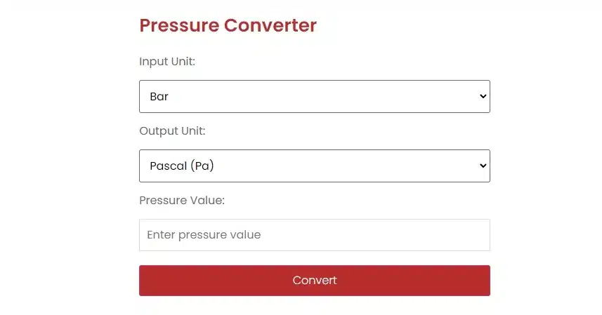 pressure unit conversion