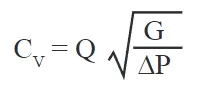 valve cv equation