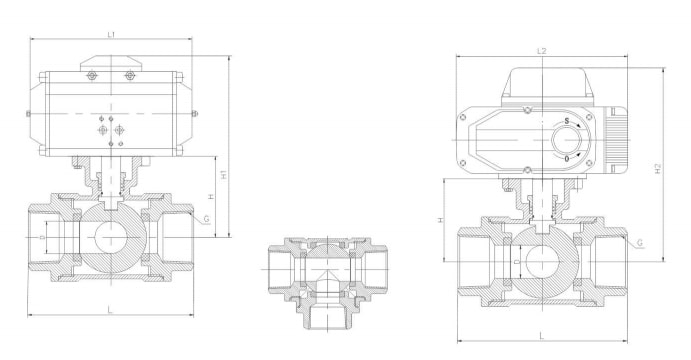 3 way ball valve threaded