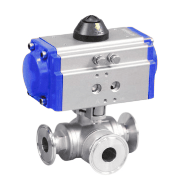 pneumatic 3 way ball valve tri clamp thinktank