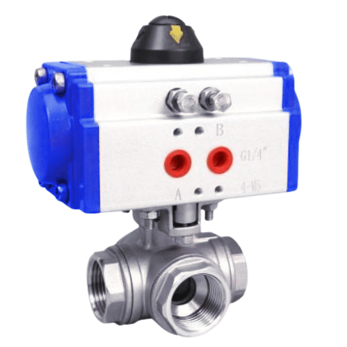 pneumatic 4 way ball valve threaded npt thinktank