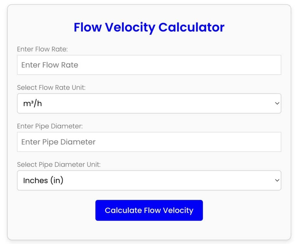 flow velocity calculator