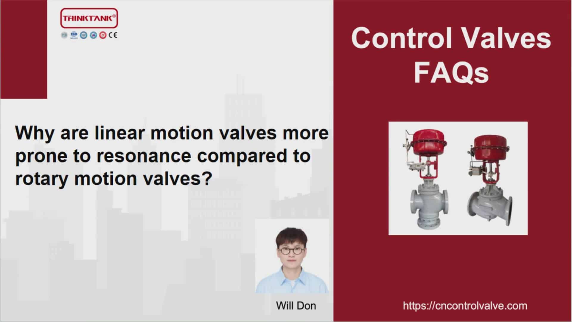 why is linear motion valve more prone to resonance compared to rotary motion valve?