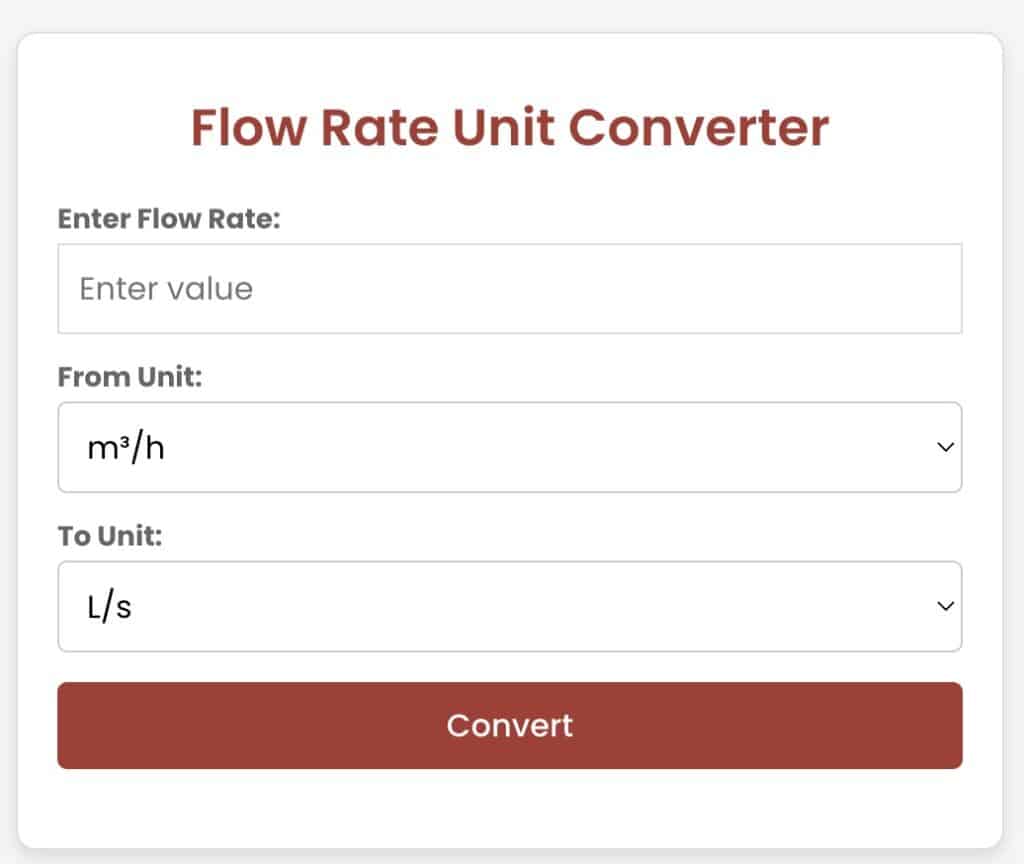 flow rate unit converter