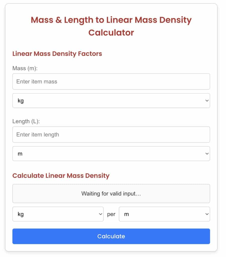 mass and length to linear mass density