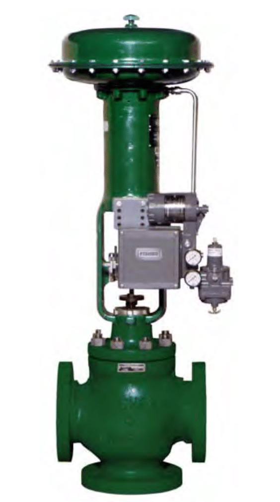 fisher yd three way control valve with valve positioner