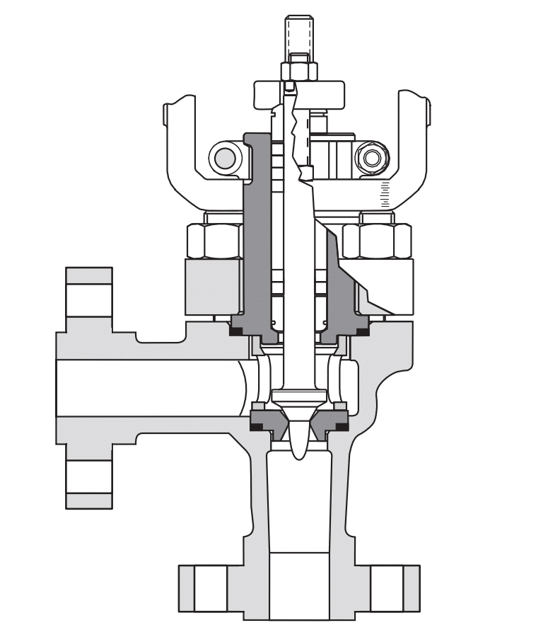 angle type control valves