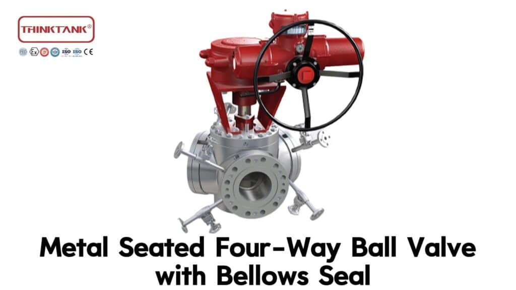 четырехходовой шаровой кран с металлическим седлом и сильфонным уплотнением