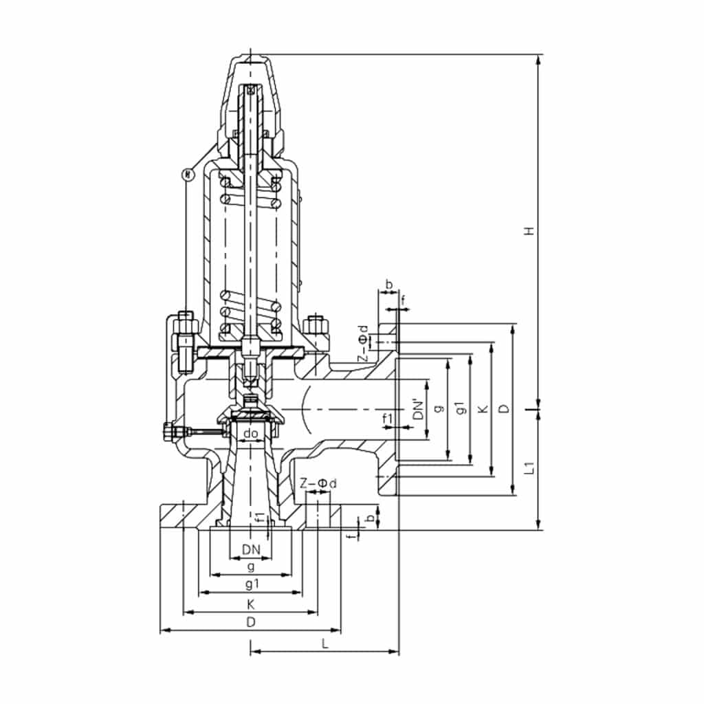 tt a42y spring loaded full lift enclosed flanged safety valve
