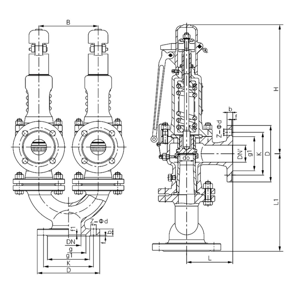 tt a37h / a43h twin safety valve with y type junction
